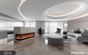 優雅寂靜的留白美學！56坪現代風大宅，以圓弧燈帶劃下新東方意象_視覺圖