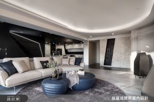 淺灰、深黑的溫柔平衡感！80坪現代風豪宅，以優雅弧線注入寧靜氣息_視覺圖