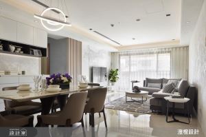 有飯店的奢華感與家的溫暖！花紋石材與藝術漆把 45 坪半毛胚屋變精品_視覺圖