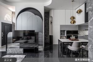 弧與線的交織，細細品味現代透天宅內獨特表情_視覺圖