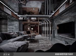 90坪毛胚屋客製奢華大器宅邸！天花鏡面展延空間尺度，鍍鈦、燈帶營造磅礡張力_視覺圖