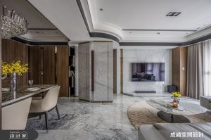把國際精品設計帶到住宅裡！52 坪住宅以大理石屏風、鍍鈦金屬重現珠寶般的精緻奢華風格_視覺圖