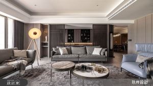 深色石材交織沉穩木質，打造沉靜愜意的現代人文居宅_視覺圖