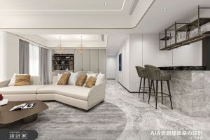 延伸建築與人文空間體驗！石材與質感家具淬鍊白色奢華豪宅_視覺圖