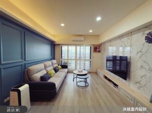 海量收納超實用！海洋藍造型牆、石材造型，描繪溫馨雅致新古典風_視覺圖