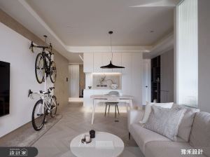 23坪侘寂風居家質感！弧形線條與通透格局串連，體現輕盈自然的生活態度_視覺圖