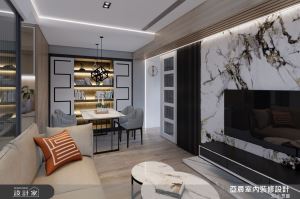 掌握石材與木質調比例！風格展示櫃與通透隔間，創造溫馨雅致的現代風尚宅_視覺圖