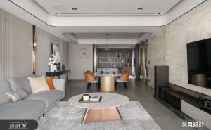 簡約輕奢風迎來三口親子宅！柔和大地色提升暖度，藝術展示牆創造美感體驗_視覺圖