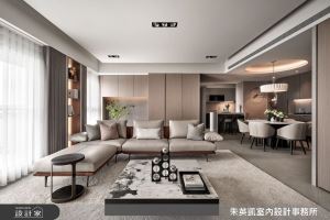 37坪小豪宅以時髦圓桌意寓團聚情感，木質和特殊漆創作雅致簡約風_視覺圖