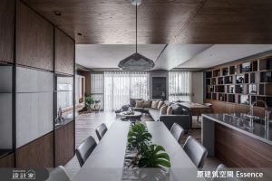 最適合全家感情深厚的你！深棕大地色現代風，在寬敞大客廳裡共享美好綠意_視覺圖