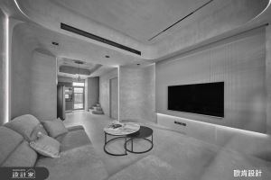 混搭現代輕奢、極簡侘寂！透天別墅注入水泥基底，巧搭燈帶設計更添寧靜感_視覺圖