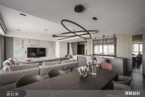 48坪現代風的活潑色系與大理石，豐富生活帶入雅致的低奢體驗_視覺圖