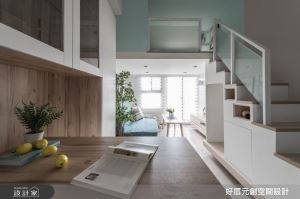 延展13坪北歐風樓中樓小宅秘訣！吧檯營造咖啡廳用餐氛圍，善用垂直高度擴充海量收納_視覺圖