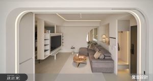 台北市唯美韓系簡約宅，以旋轉電視牆成就零死角日常_視覺圖