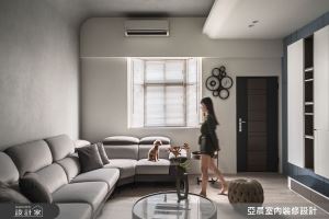 65 坪中古屋舊翻新！電視牆藏豐富收納機能、造型曲線與間照修飾突兀樑柱，四樓鐵皮屋改造女孩夢想專屬空間_視覺圖