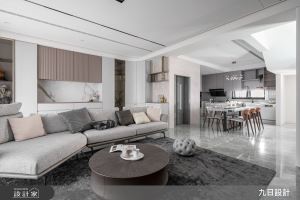 帶著全家搬進美劇場景！用溫柔玫瑰粉光圈，為百坪透天創造現代輕奢感_視覺圖