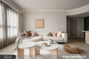 中古屋翻新輕盈優雅現代風！弧形修樑並展現韻律美，不規則中島延展空間且凝聚兩人情感_視覺圖