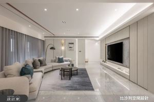 純白的60坪輕奢豪宅，開放式空間結合大理石吧台，實現低調大器的質感生活_視覺圖