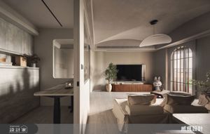 弧形語彙與礦物塗料演繹侘寂光影，20坪中古屋展現柔韻質感生活_視覺圖