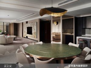 桃園 108 坪豪宅設計！細膩梳理空間演繹大器格局，用透光石材牆、歐規中島打造一家人的社交重心_視覺圖