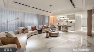 【TV】藝術光帶與造型曲面華麗交織 明亮低奢的白色美宅_視覺圖