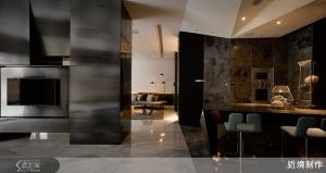 用岩壁穴居概念發想，結合現代語彙與豐富材質，打造堅若磐石的男人窩_視覺圖