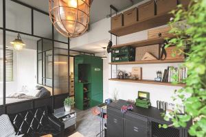 幾何切割配顯色櫃牆，吸睛度滿點_視覺圖