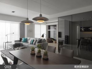 萬灰叢中一抹藍！40 坪現代居宅裡的輕美式風尚_視覺圖