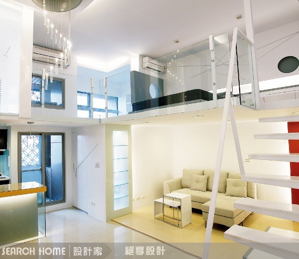 14坪新成屋(5年以下)＿現代風客廳樓梯案例圖片＿絕享設計＿絕享_03之1