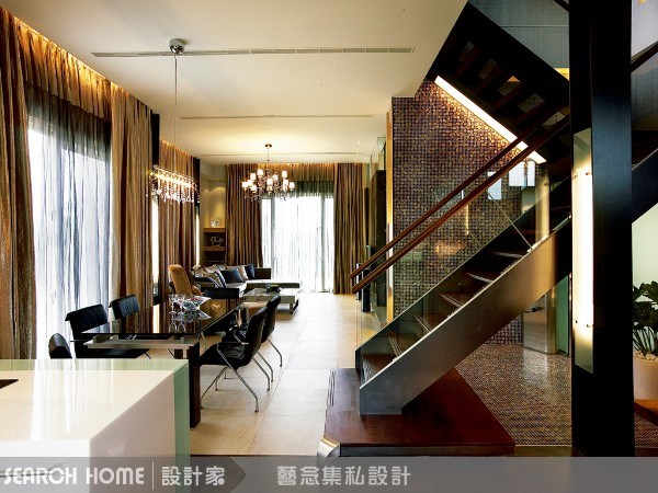 100坪新成屋(5年以下)＿奢華風客廳樓梯案例圖片＿藝念集私空間設計＿藝念集私_06之2
