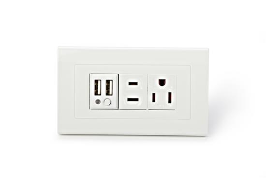 舜記貿易股份有限公司-SMP5系列2孔USB+2孔市電插座(型號： SMP-5-1P-1PG_C)-SMP5系列2孔USB+2孔市電插座,舜記貿易股份有限公司,插座、開關