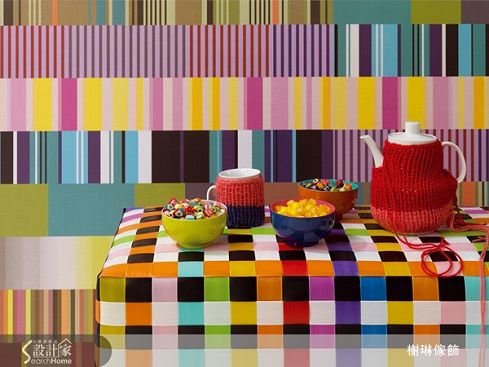STRIPES ONLY系列2-彩_黑_綠-家飾布