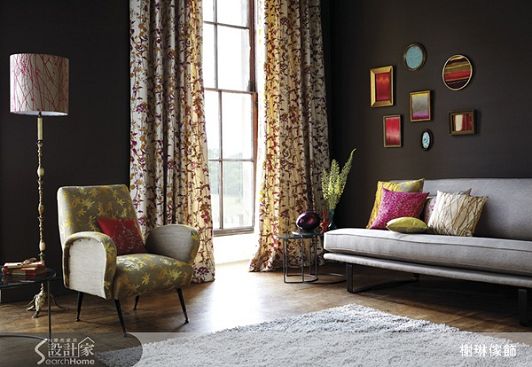 殖民地風系列1-紅_紫-家飾布