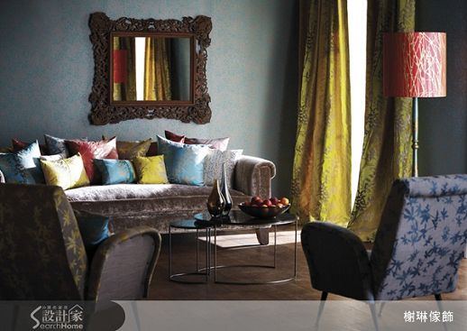 殖民地風系列2-黃_咖啡-家飾布